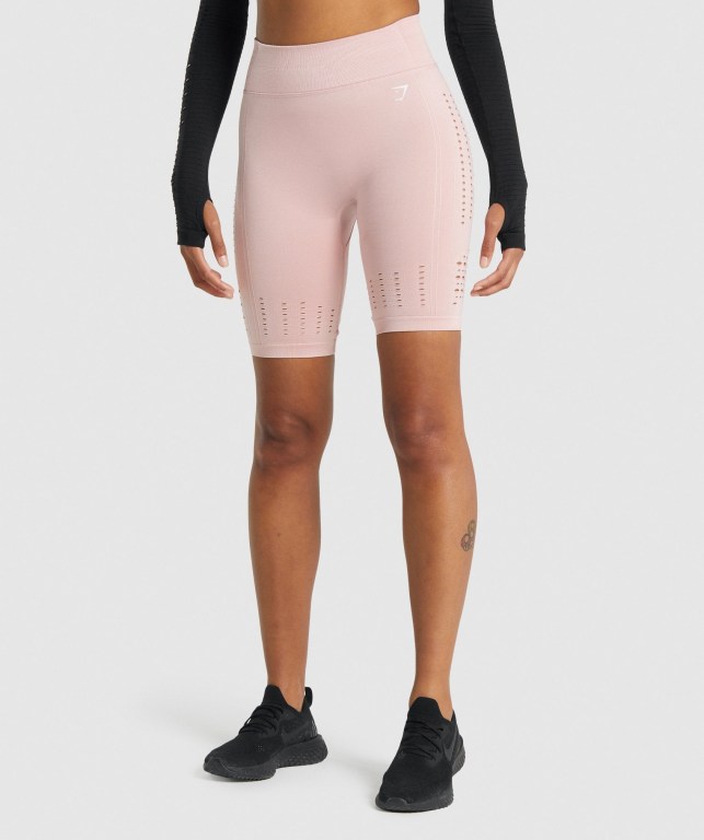 Gymshark Glow Seamless Women\'s Shorts Light Pink | UAE-67HKVP