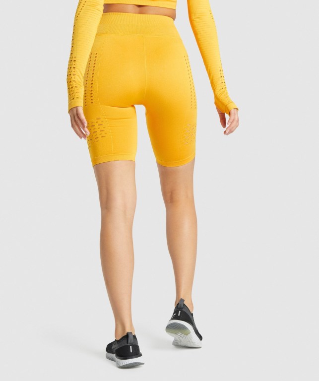 Gymshark Glow Seamless Women's Shorts Yellow | UAE-92IPME