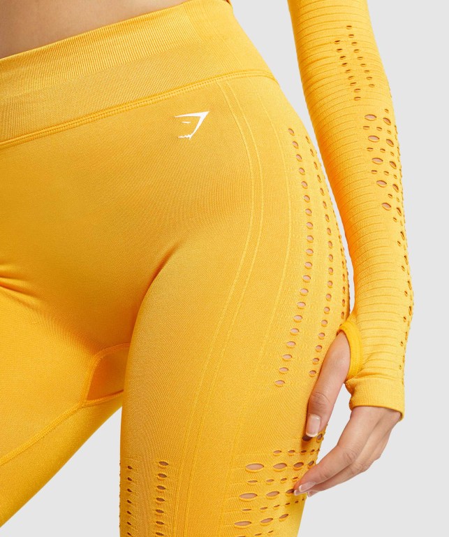 Gymshark Glow Seamless Women's Shorts Yellow | UAE-92IPME