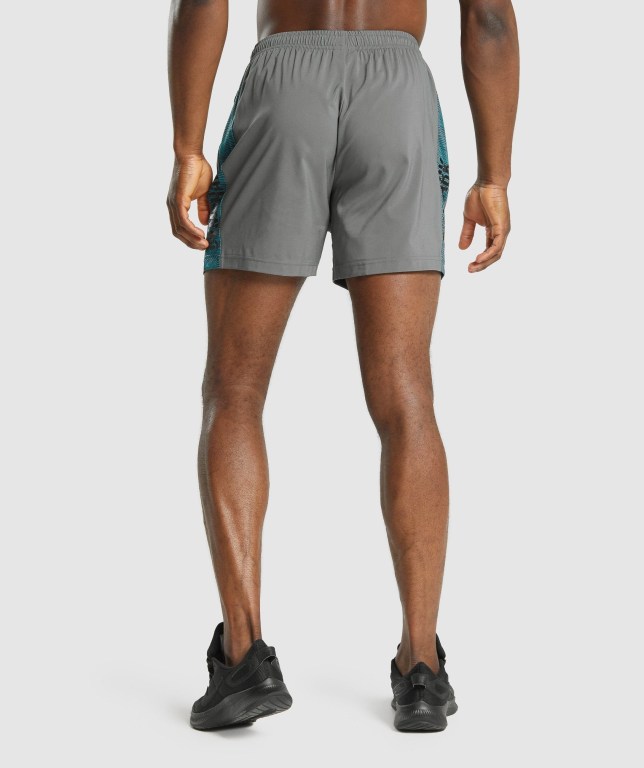 Gymshark Graphic Sport Men's Shorts Grey | UAE-85PKDY