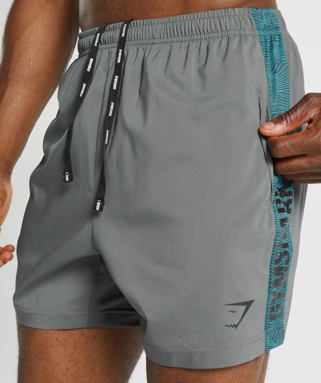 Gymshark Graphic Sport Men's Shorts Grey | UAE-85PKDY