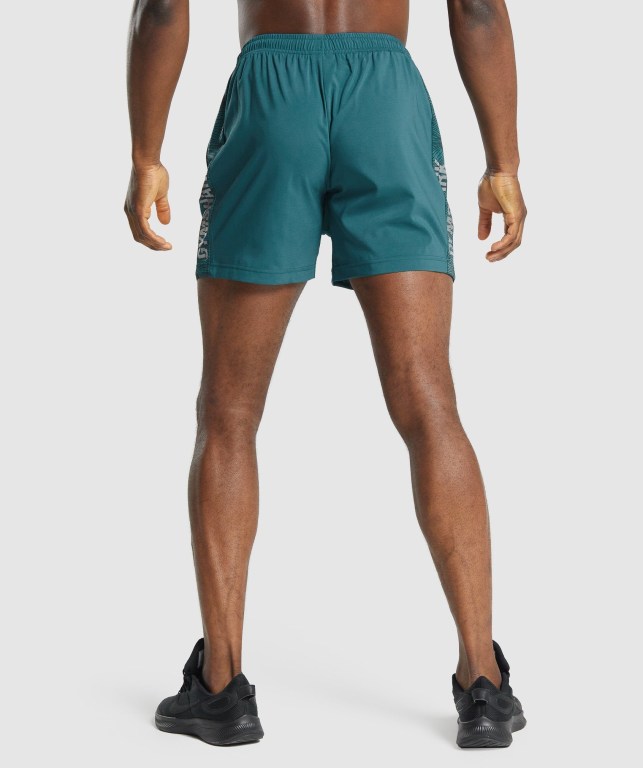 Gymshark Graphic Sport Men's Shorts Turquoise | UAE-54DBVC