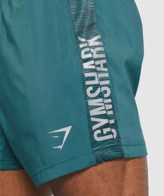 Gymshark Graphic Sport Men's Shorts Turquoise | UAE-54DBVC