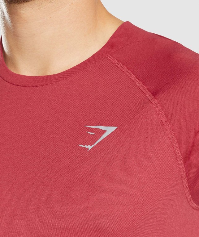 Gymshark Hyper Power Men's T Shirts Red | UAE-57XADT