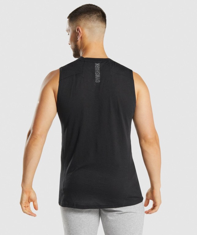 Gymshark Hyper Power Men's Tank Tops Black | UAE-46RFIA