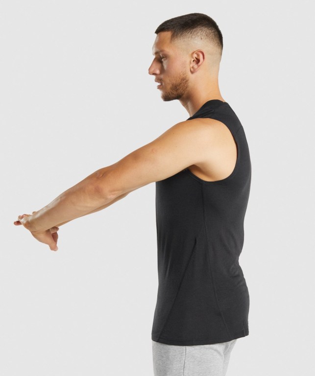 Gymshark Hyper Power Men's Tank Tops Black | UAE-46RFIA