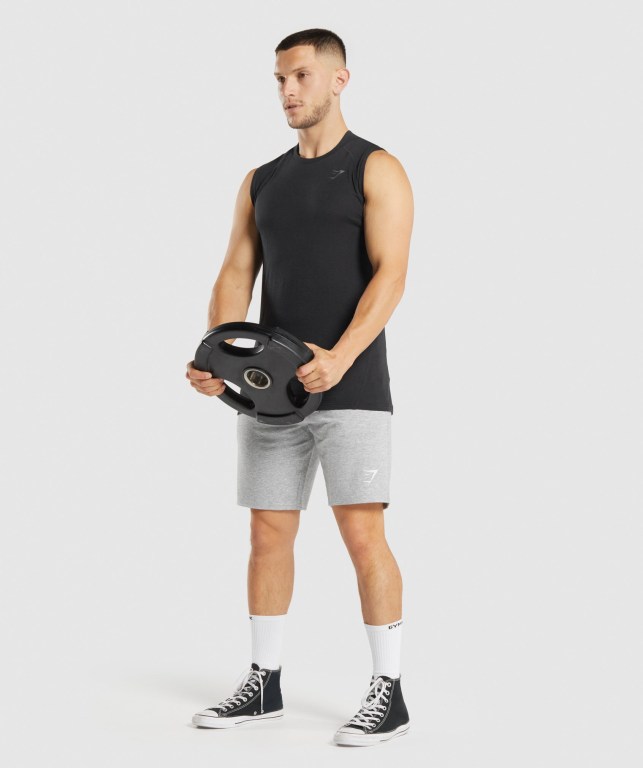 Gymshark Hyper Power Men's Tank Tops Black | UAE-46RFIA