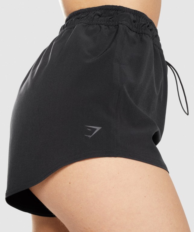 Gymshark KK Fit Woven Women's Shorts Black | UAE-94XEFH