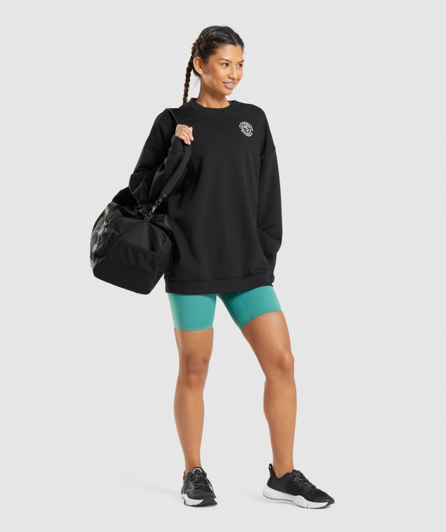 Gymshark Legacy Graphic Sweatshirt Women's Hoodies Black | UAE-53QEGW