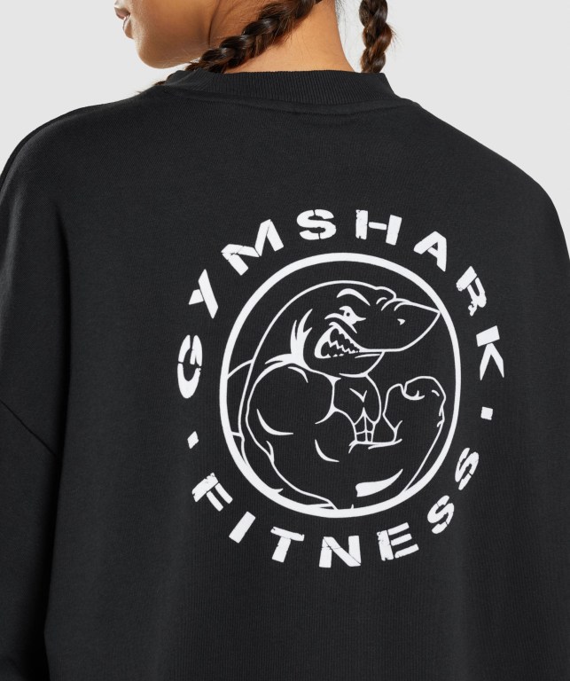 Gymshark Legacy Graphic Sweatshirt Women's Hoodies Black | UAE-53QEGW