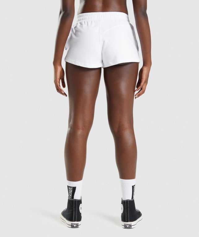 Gymshark Legacy Graphic Women's Shorts White | UAE-62XPGM