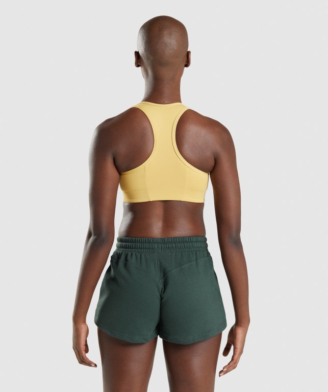 Gymshark Legacy Graphic Women's Sports Bra Yellow | UAE-07ZPXV