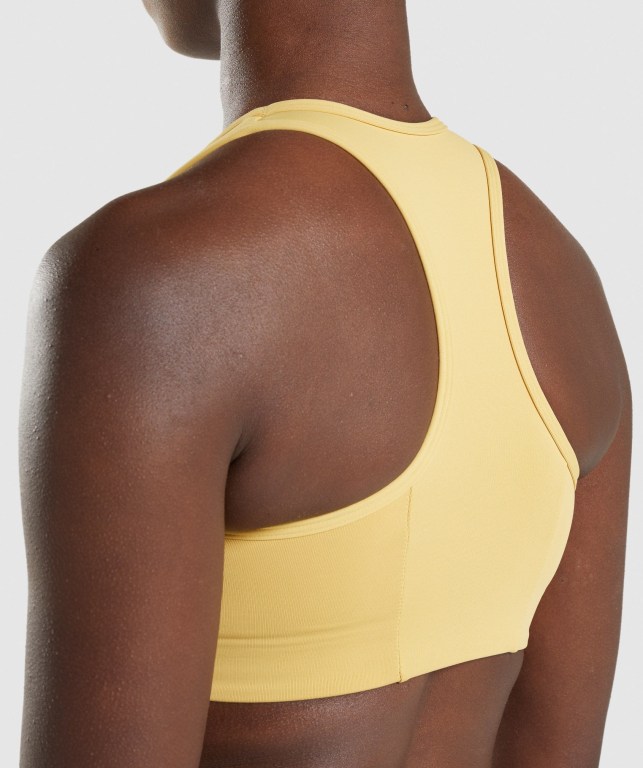 Gymshark Legacy Graphic Women's Sports Bra Yellow | UAE-07ZPXV