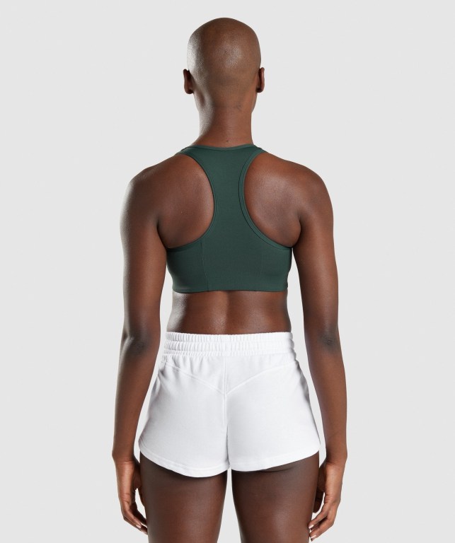 Gymshark Legacy Graphic Women's Sports Bra Dark Green | UAE-42ZLKO