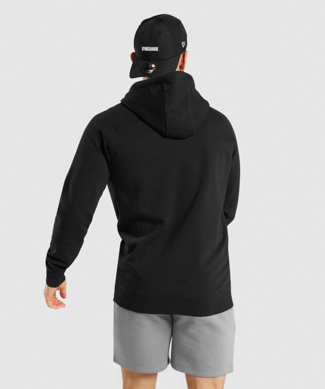 Gymshark Legacy Men's Hoodies Black / Black | UAE-19SUDL