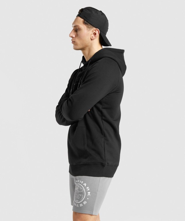 Gymshark Legacy Men's Hoodies Black / Black | UAE-19SUDL