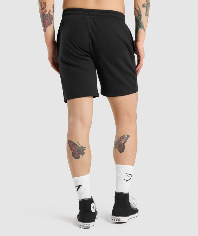 Gymshark Legacy Men's Shorts Black / White | UAE-07ISYC