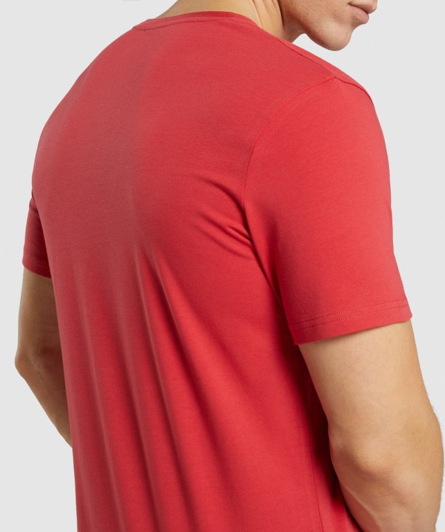 Gymshark Legacy Men's T Shirts Red | UAE-51SFMZ