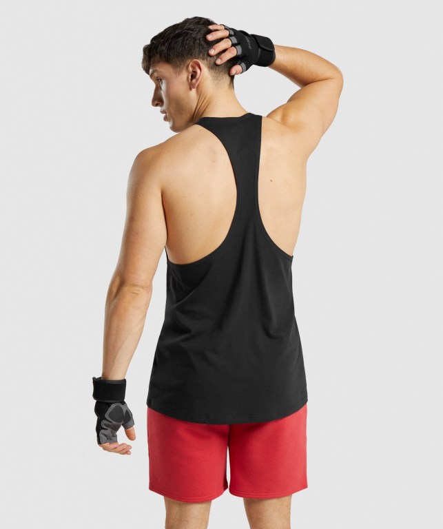 Gymshark Legacy Men's Tank Tops Black / Black | UAE-86TSFZ