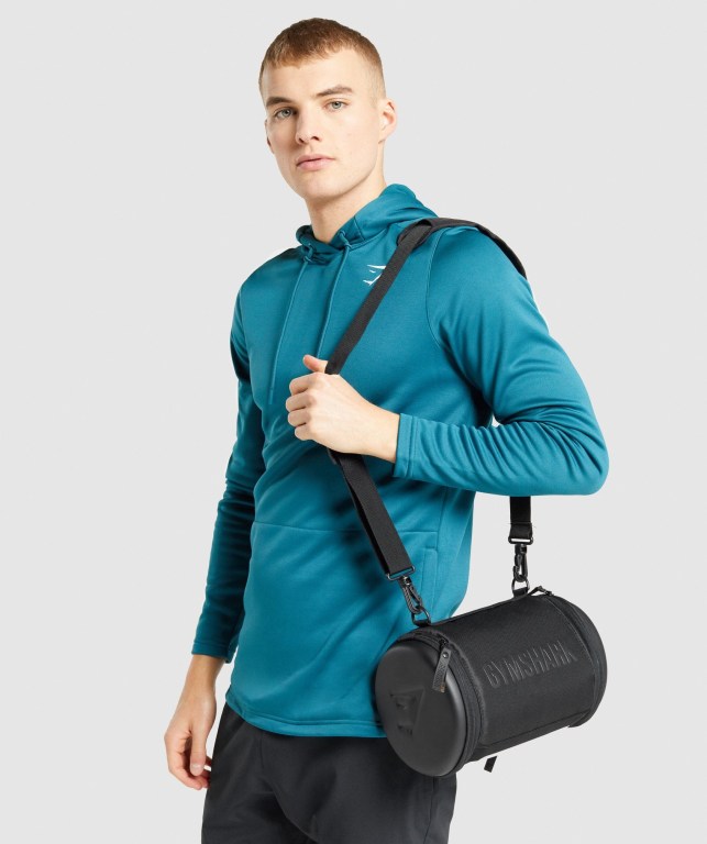 Gymshark Lifting Club Barrel Men's Bags & Backpacks Black | UAE-73EQZS