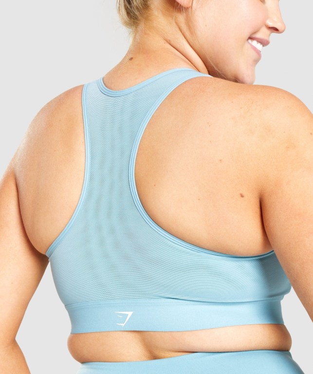 Gymshark Lightweight High Support Training Women's Sports Bra Light Blue | UAE-09EMYV