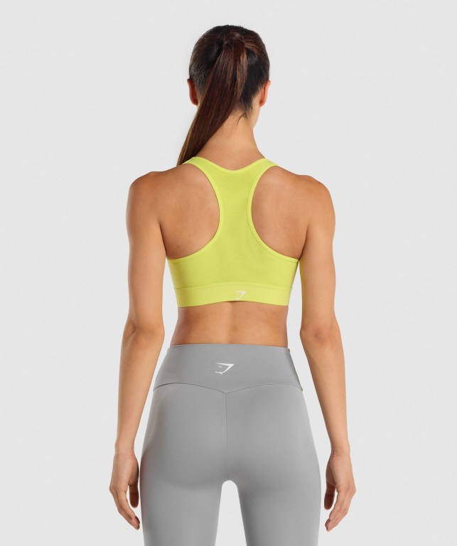 Gymshark Lightweight High Support Training Women's Sports Bra Yellow | UAE-14JZOG