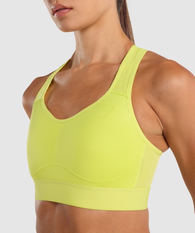 Gymshark Lightweight High Support Training Women's Sports Bra Yellow | UAE-14JZOG