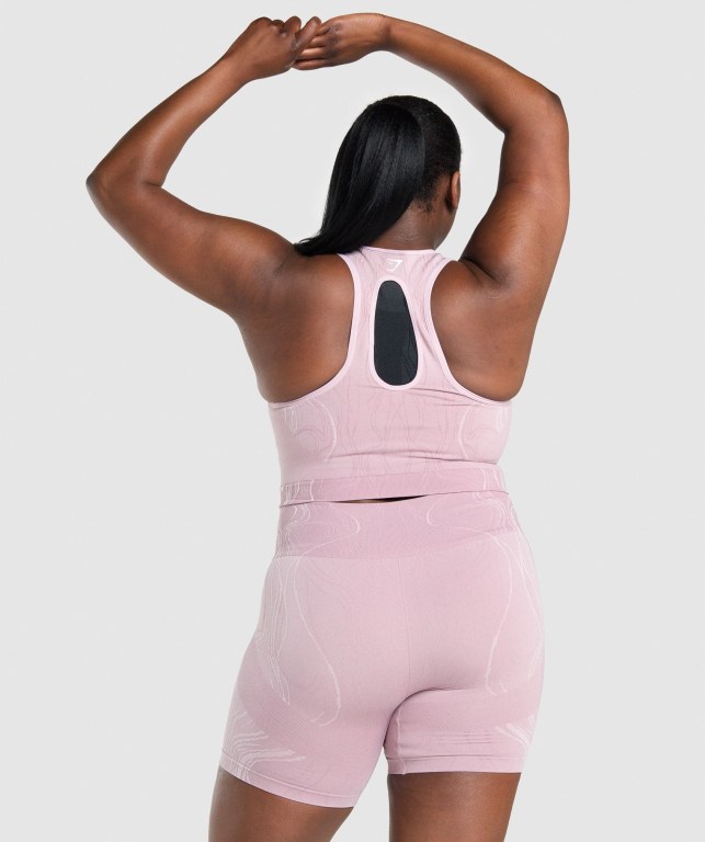 Gymshark Mercury Seamless Crop Women's Tank Tops Light Purple | UAE-04POSE