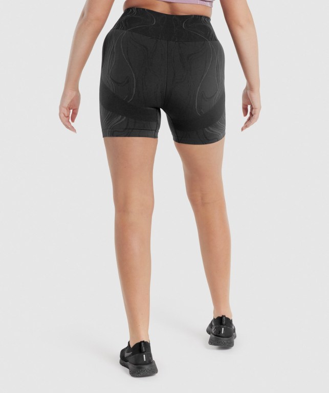 Gymshark Mercury Seamless Women's Shorts Black | UAE-41KUZA