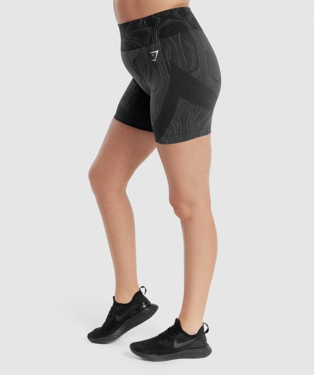 Gymshark Mercury Seamless Women's Shorts Black | UAE-41KUZA