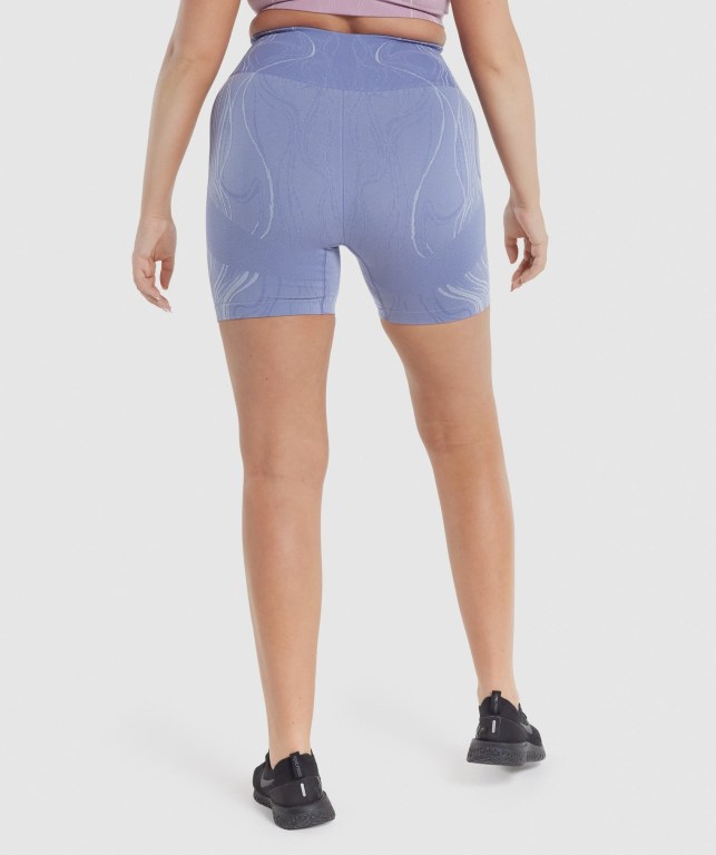 Gymshark Mercury Seamless Women's Shorts Blue | UAE-42CJFM