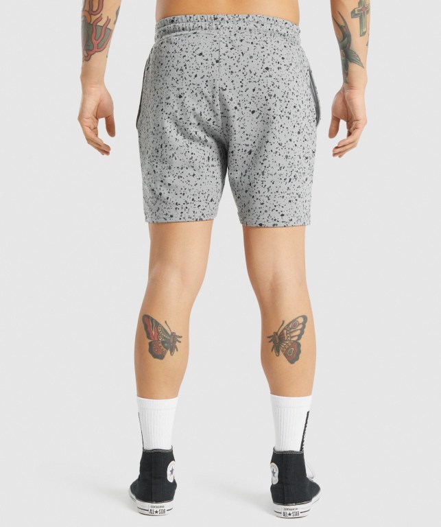 Gymshark Micro Print Men's Shorts Grey | UAE-73NGQI