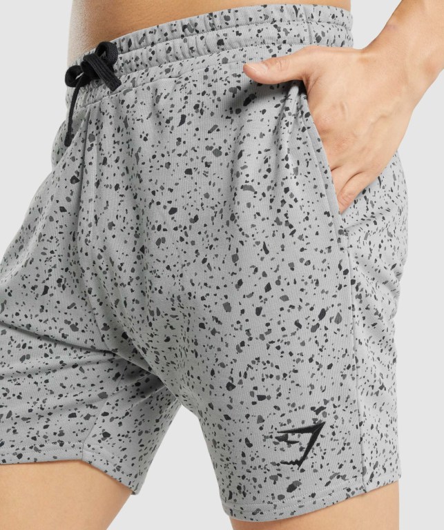 Gymshark Micro Print Men's Shorts Grey | UAE-73NGQI