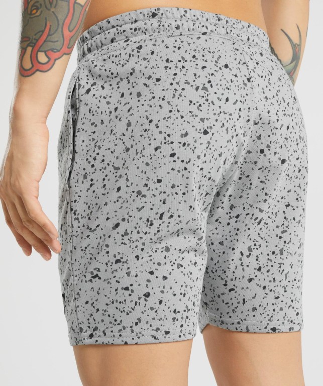 Gymshark Micro Print Men's Shorts Grey | UAE-73NGQI