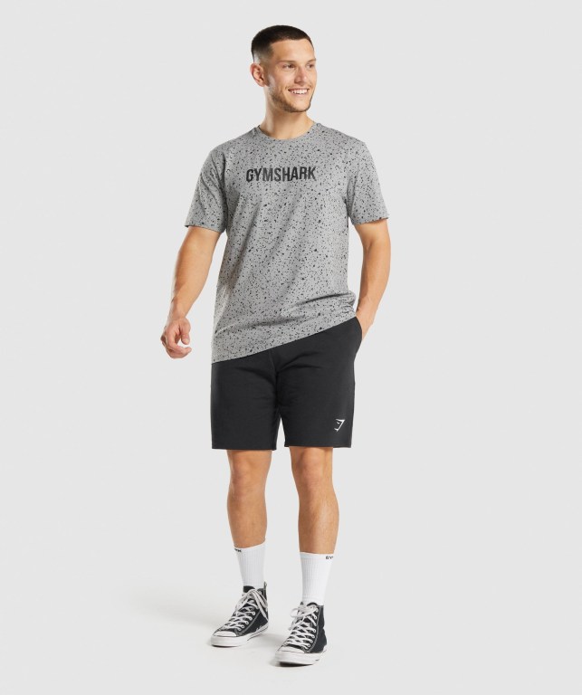 Gymshark Micro Print Men's T Shirts Light Grey | UAE-24IZMO