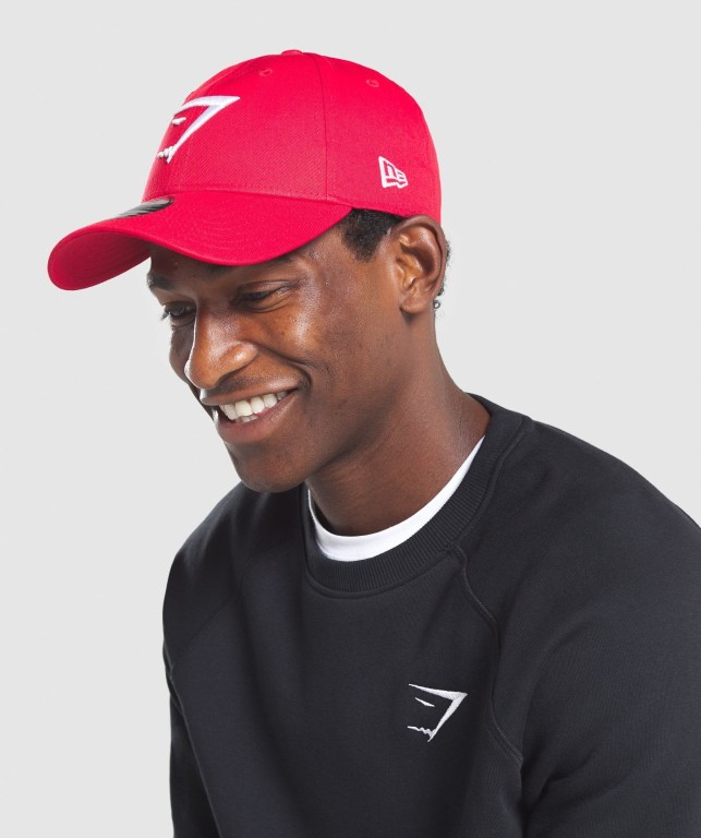 Gymshark New Era 9FORTY Adjustable Men's Headwear Red | UAE-27WJZD