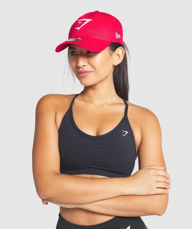 Gymshark New Era 9FORTY Adjustable Men\'s Headwear Red | UAE-27WJZD