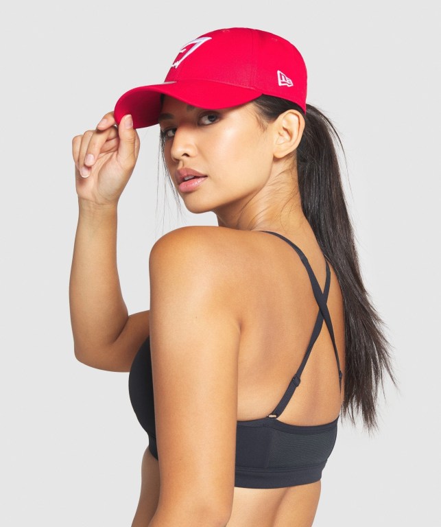 Gymshark New Era 9FORTY Adjustable Women's Headwear Red | UAE-39ZFTY