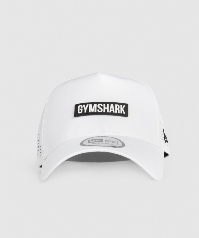 Gymshark New Era E-Frame Trucker Men\'s Headwear White | UAE-20BVIQ