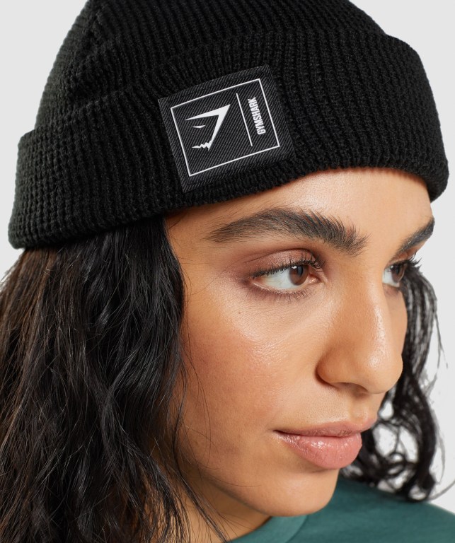 Gymshark New Era Fishermans Beanie Men's Headwear Black | UAE-39BHXD