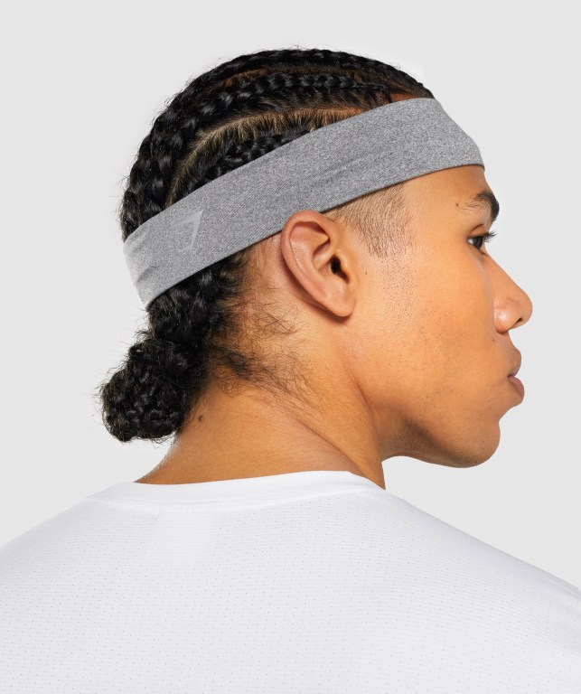 Gymshark New Era Headband Men's Headwear Light Grey | UAE-82PYWV