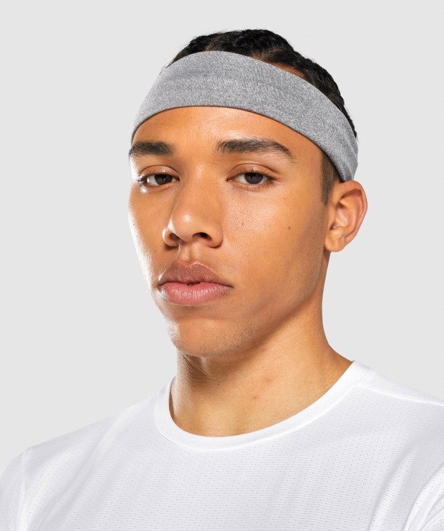 Gymshark New Era Headband Men\'s Headwear Light Grey | UAE-82PYWV