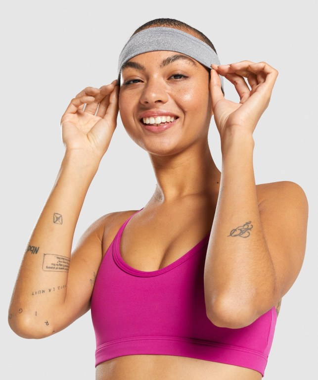 Gymshark New Era Headband Women's Headwear Light Grey | UAE-40JKLZ