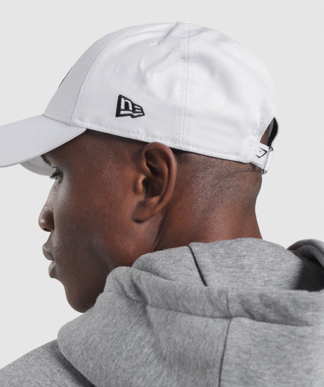 Gymshark New Era Legacy 9Forty Men's Headwear White | UAE-31HZES