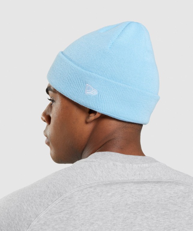 Gymshark New Era Legacy Cuff Knit Men's Headwear Blue | UAE-21EFGM