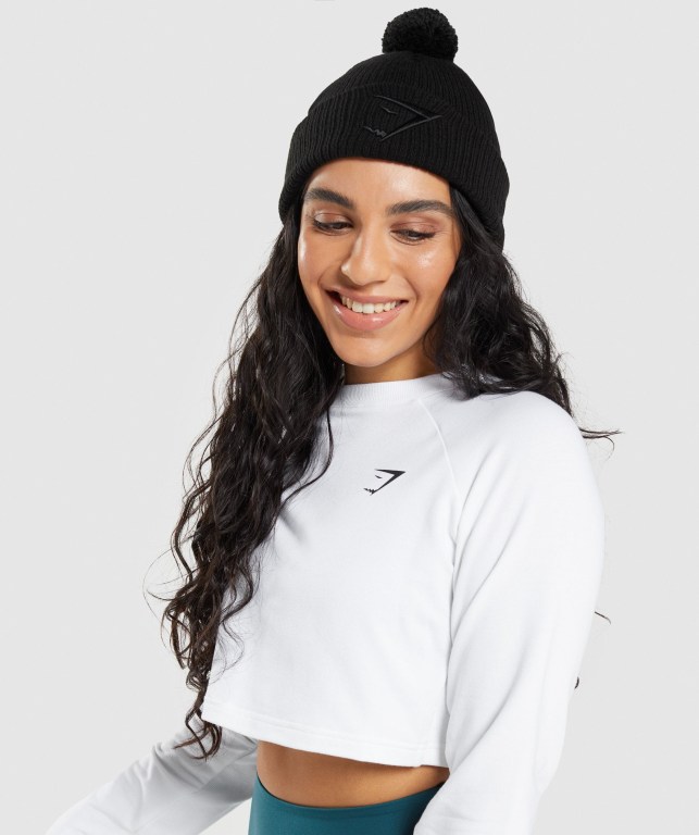 Gymshark New Era Mini Pom Women's Headwear Black | UAE-86OXSF