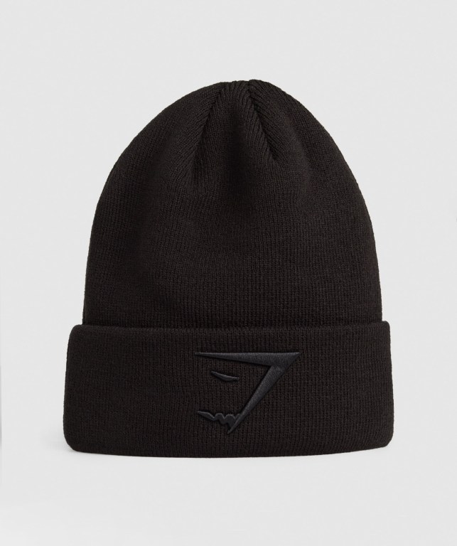 Gymshark New Era Sharkhead Cuff Knit Men's Headwear Black | UAE-50VRDS