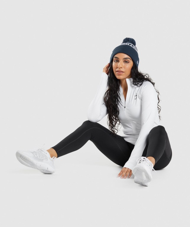 Gymshark New Era Tab Beanie Women's Headwear Blue | UAE-09LSWA