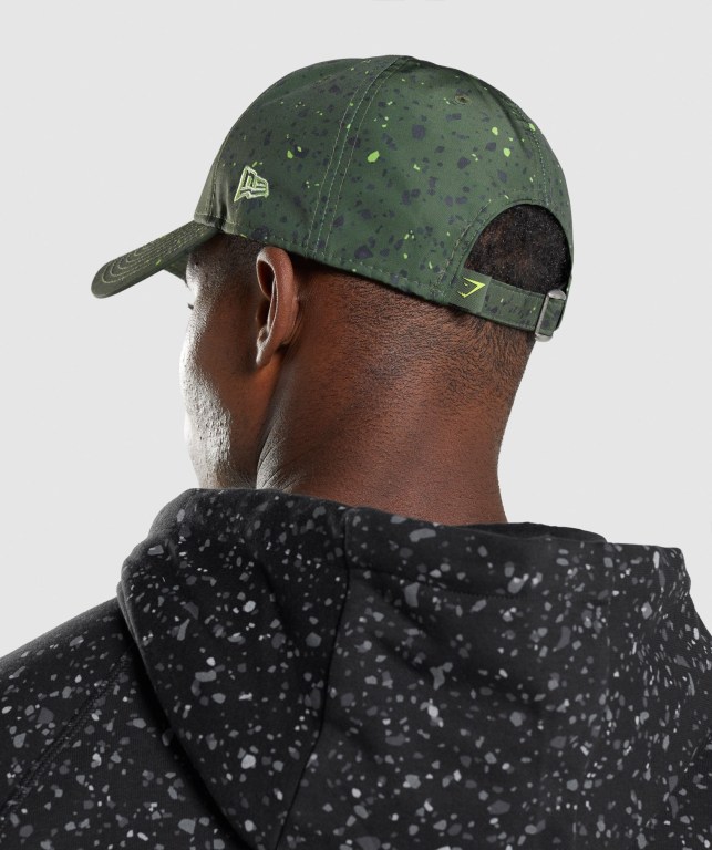 Gymshark New Era Universe Print Men's Headwear Green / White | UAE-70UZFR