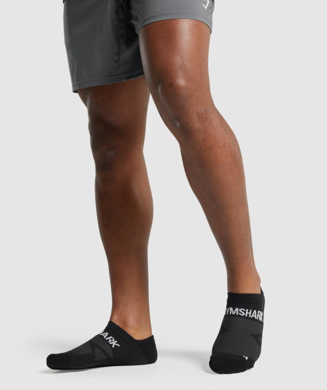 Gymshark No Show Performance Men's Socks Black | UAE-85JEWV